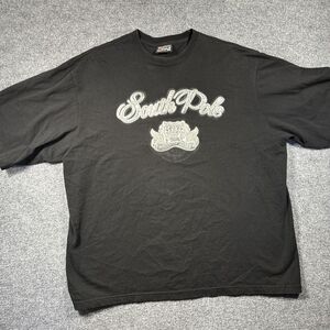 South Pole Shirt Men's XL Black Short‎ Sleeve Crew Neck Embroidered Graphic Tee